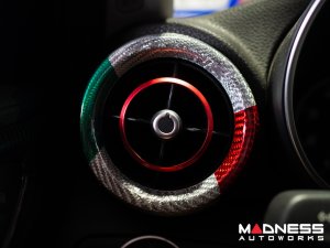 Alfa Romeo Giulia Interior Air Vent Cover Trim Kit - Carbon Fiber - Front Set - Italian Theme - Feroce Carbon Alfa Romeo Giulia Interior Air Vent Cover Trim Kit - Carbon Fiber - Front Set - Italian Theme - Feroce Carbon